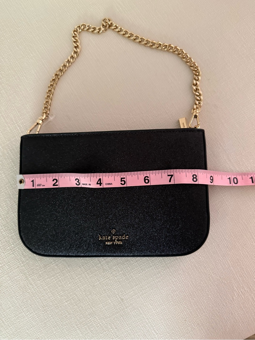 kate spade black glitter shoulder bag with gold chain - Picture 6 of 7